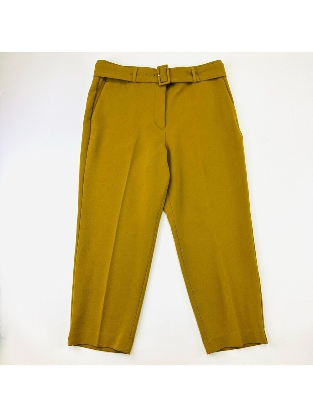Ann Taylor antique gold trousers Womens Size 14Petite belted crepe NWT Office